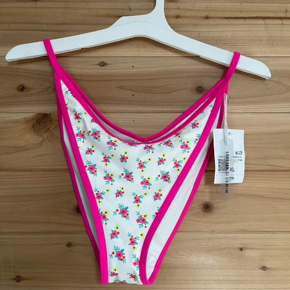 Pink And White Floral Bikini